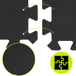 Mata treningowa, ochronna 6 szt. puzzle z pianki EVA 1,2 cm antypoślizgowe, grafitowe