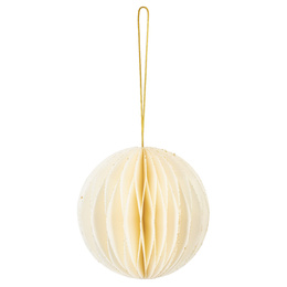 Papierowe bombki 6 szt. zawieszki choinkowe, ozdoby świąteczne 8 cm rozkładane, biały 