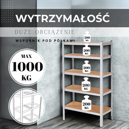 Regały metalowe 2 szt. z 5 półkami 205x120x45cm 1000kg do garażu, piwnicy