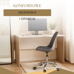 Fotel biurowy, obrotowy z regulacją wysokości, krzesło do komputera na kółkach, szare