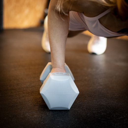 Ciężarki 2x4 kg hexagonalne do ćwiczeń fitness hantle zestaw 2 szt. szare