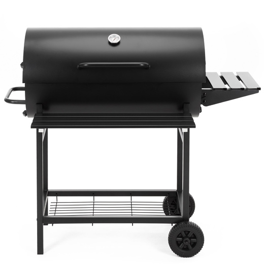 Grill węglowy, ogrodowy z pokrywą, termometrem, duży ruszt grillowy