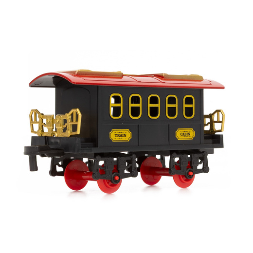 Pociąg z wagonami dla dzieci z mgiełką i dźwiękami, lokomotywa parowa z torami na baterie