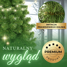 Choinka na pniu 180 cm sztuczna sosna premium gęsta ze stojakiem i jutą