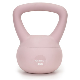 Kettlebell miękki 4kg kula odważnik hantla ciężar do ćwiczeń fitness, jasnoróżowy