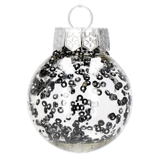 Bombki choinkowe przeźroczyste 24 szt. czarny 5cm zestaw choinkowy