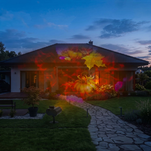 Projektor laserowy na dom, ścianę 12 slajdów, dekoracje świąteczne, Halloween, pilot, timer, efekty świetlne, rzutnik do ogrodu