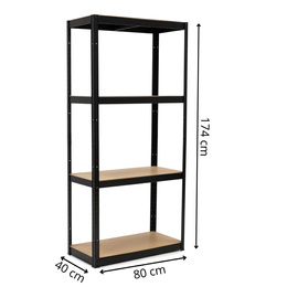 Regał magazynowy 170x80x40 cm 4 półki do przechowywania, garażu 700 kg