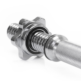 Gryf krótki 36 cm do hantli z zaciskami zestaw 2 szt. gwintowane śr. 28 mm stal chromowana