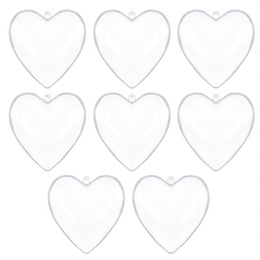 Bombki akrylowe 10cm serce plastikowe decoupage zestaw 8 szt.