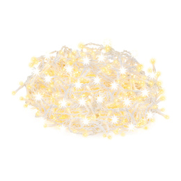 Kurtyna świetlna 500 led girlanda, lampki wewnętrzno-zewnętrzne 24 m sople biały ciepły + flash