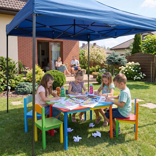 Namiot handlowy, ogrodowy 300x300 cm pawilon targowy, granatowy