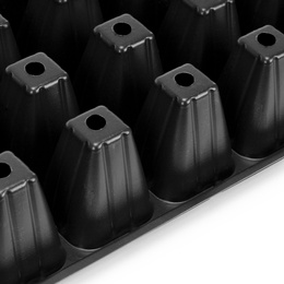 Wielodoniczka z tacką 54x28 cm minidoniczki do wysiewu 66szt. rozsadnik, czarny