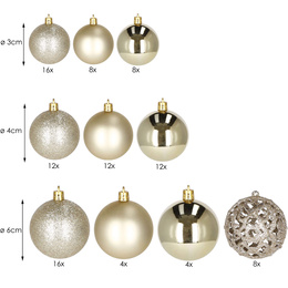 Bombki choinkowe 100 szt. ozdoby świąteczne zestaw złote