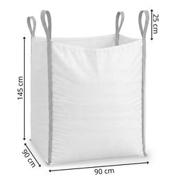 Big Bag worek 1000 kg mocny na gruz 145x90x90 cm kontener z uchwytami biały