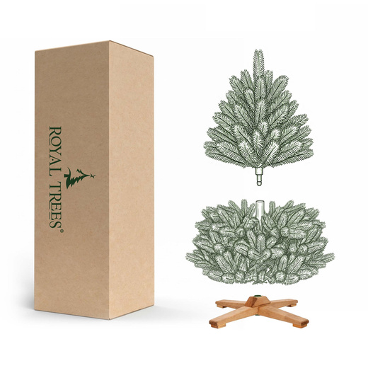Choinka sztuczna 150 cm Premium Royal Trees świerk kaukaski z drewnianym stojakiem