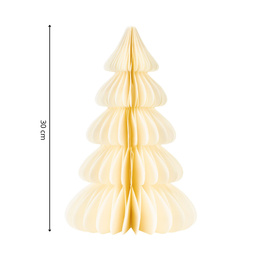 Papierowa choinka 30 cm ozdoba świąteczna dekoracja 3D z magnesem ecru