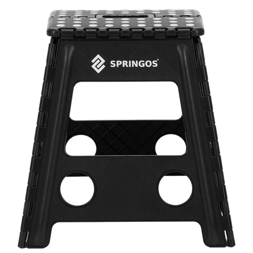 Stołek składany 39 cm schodek pomocniczy 150 kg podest antypoślizgowy, czarny