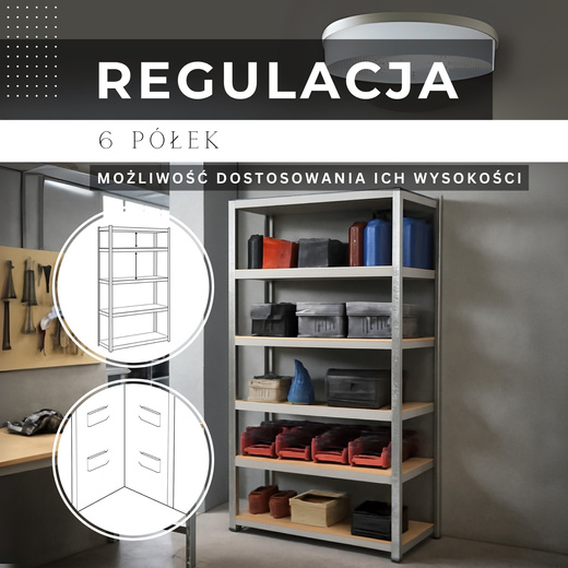Regały metalowe 2 szt. z 6 półkami 225x110x50 cm 900 kg do garażu, piwnicy