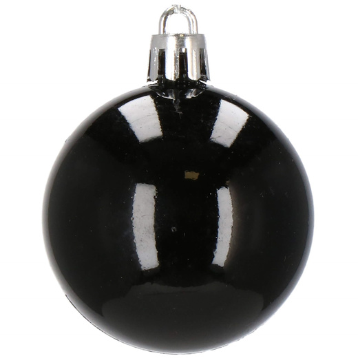 Bombki choinkowe 77 szt. czarny zestaw choinkowy