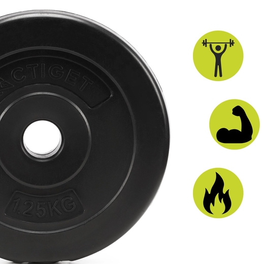 Obciążenie bitumiczne 1,25 kg 2 szt. talerze kompozytowe 31 mm krążki do sztangi hantli