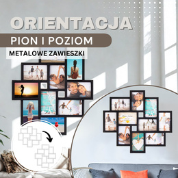 Ramka na zdjęcia 10 zdjęć multiramka 10x15 czarna