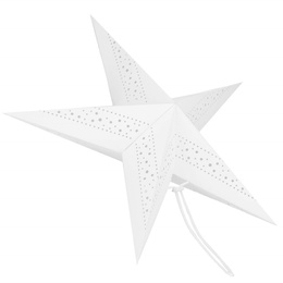 Gwiazda świąteczna papierowa biała i lampki choinkowe led ciepły biały