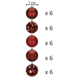 Bombki choinkowe 30 szt. zestaw dekoracji świątecznych 8 cm nietłukące