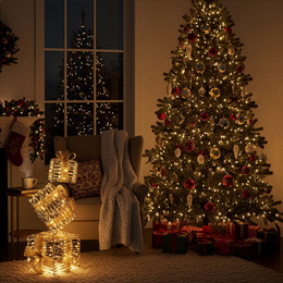 Dekoracja świąteczna LED prezenty pod choinkę 74 cm 160 diod biały ciepły