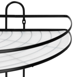 Półka łazienkowa narożna pod prysznic 3 poziomy, wisząca, czarna