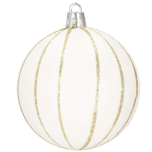 Bańki choinkowe 30 szt. bombki świąteczne zestaw biało0złoty