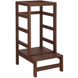 Pomocnik kuchenny 4-poziomowy kitchen helper, podest dla dzieci 90 cm brązowy