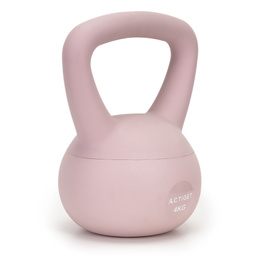 Kettlebell miękki 4kg kula odważnik hantla ciężar do ćwiczeń fitness, jasnoróżowy