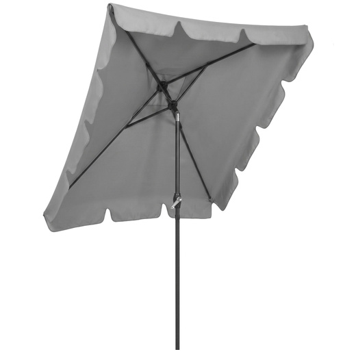 Parasol ogrodowy 240 cm duży składany z korbką na balkon, taras jasnoszary