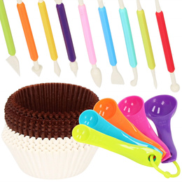 Zestaw cukierniczy 345 el. do dekoracji, akcesoria do ciast i babeczek