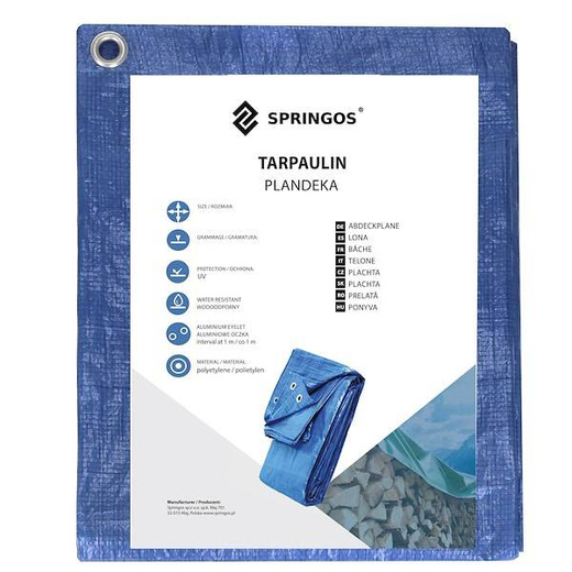 Plandeka 4x4m 60g/m2 gruba płachta ochronna niebieska