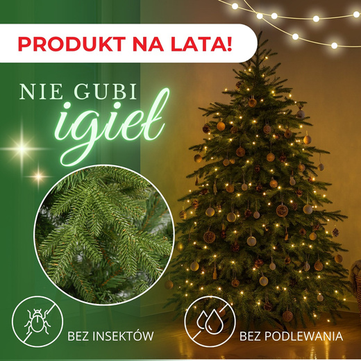 Choinka sztuczna premium 180 cm świerk naturalny, produkcja polska
