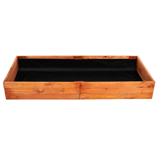 Skrzynia drewniana na warzywa 240x84x26,5 cm warzywniak z agrowłókniną, brązowy