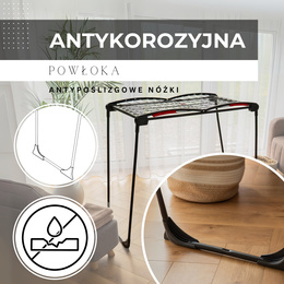 Suszarka na pranie składana teleskopowa na ubrania, bieliznę, z wbudowanymi haczykami