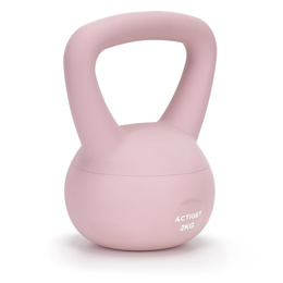 Kettlebell miękki 2kg kula odważnik hantla ciężar do ćwiczeń fitness, jasnoróżowy