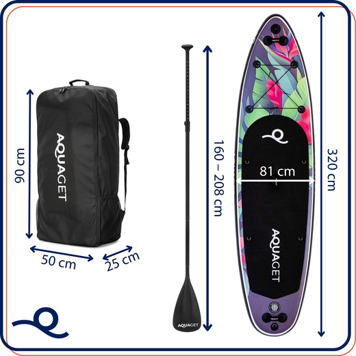 Deska SUP 320 cm pompowana do pływania na stojąco paddleboard z zestawem akcesoriów