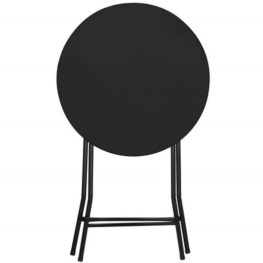 Stół składany cateringowy 110x80 cm okrągły stolik bankietowy koktajlowy czarny