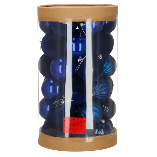 Bombki choinkowe 36 szt. zestaw dekoracji świątecznych, nietłukące, granatowe