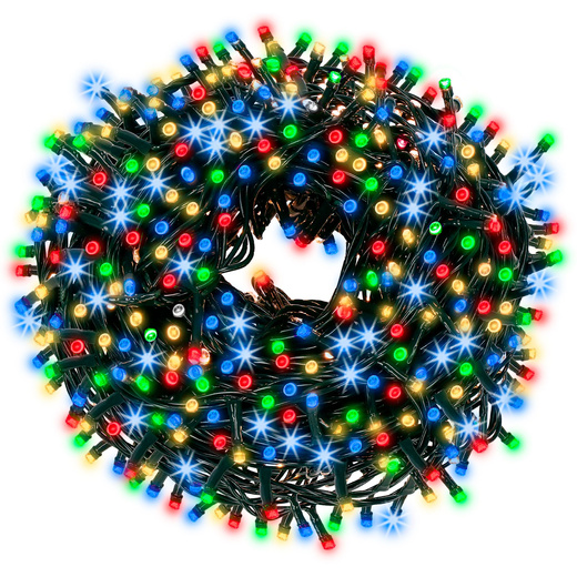 Lampki choinkowe 1000 Led multikolor niebieski flash 81,5 m oświetlenie świąteczne IP44