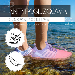 Buty do wody damskie rozm. 36 szybkoschnące buty na plażę, do pływania różowo-fioletowe