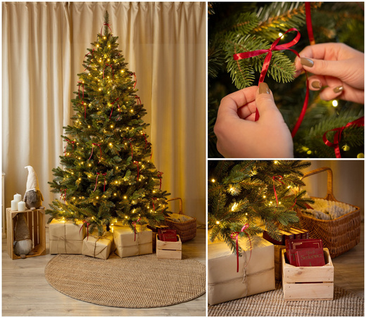 Choinka sztuczna 220 cm Premium Royal Trees świerk syberyjski z drewnianym stojakiem