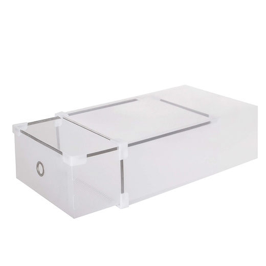 Pudełko na buty z szufladą 34x22x13,5 cm biały organizer zestaw 10 szt.