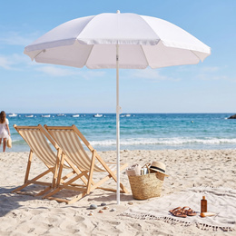 Parasol plażowy 160 cm ogrodowy, przeciwsłoneczny UPF50+ składany, łamany na balkon, taras, szary