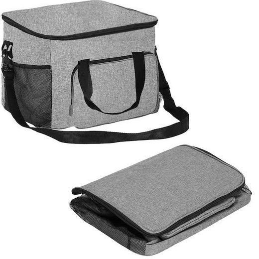 Torba termiczna 42x28x32 cm kosz termiczny piknikowy na jedzenie szary