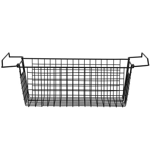 Kosz metalowy do przechowywania 41x17x15 cm prostokątny czarny